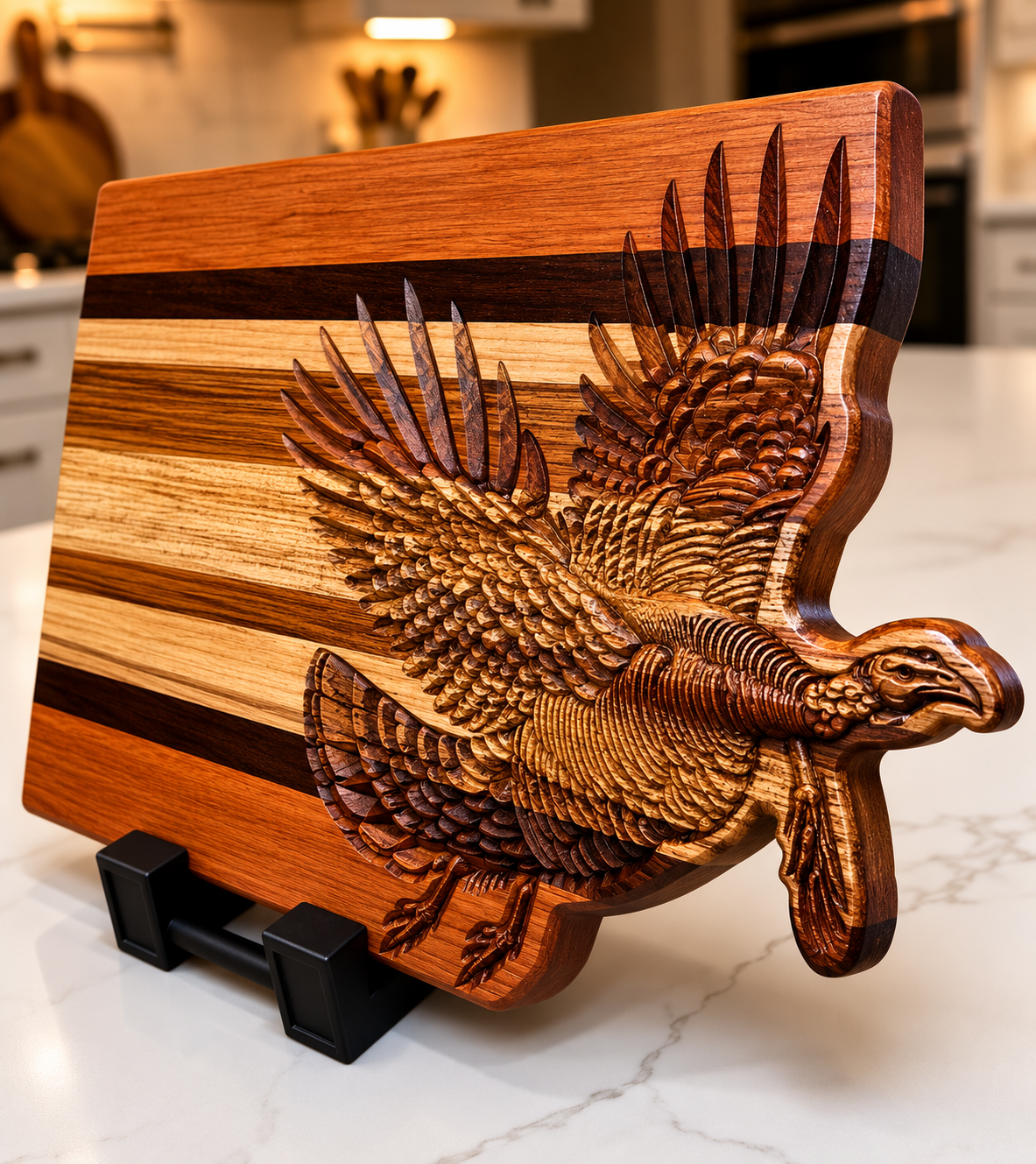 Handcrafted CNC-Carved Turkey Cutting Board