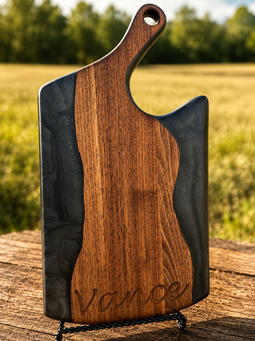 Live Edge Epoxy Charcuterie and Serving Boards