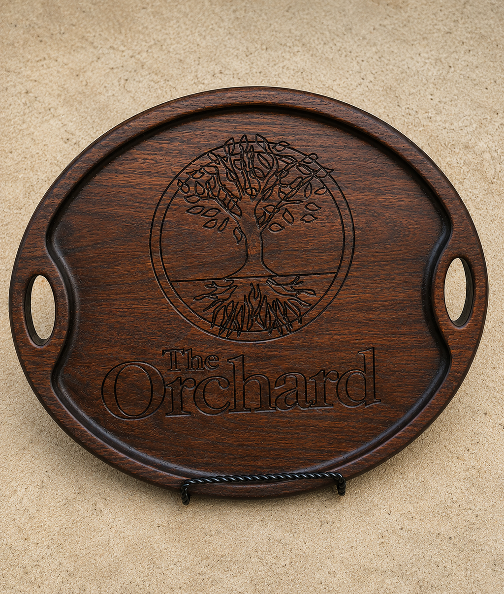 Personalized Oval Hardwood Serving Tray