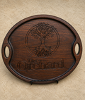 Personalized Oval Hardwood Serving Tray