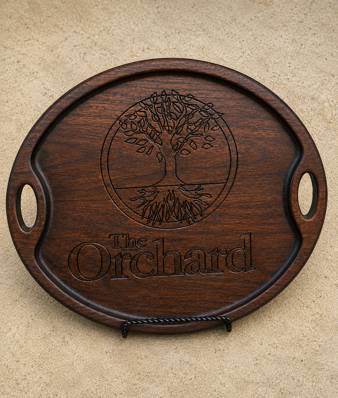 Personalized Oval Hardwood Serving Tray