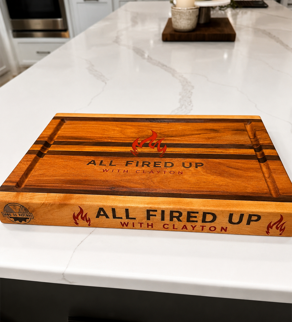 Custom Engraved Cutting Board with Epoxy