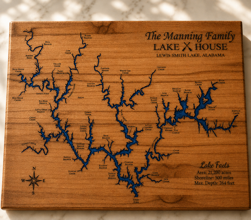 Custom Epoxy Lake Map