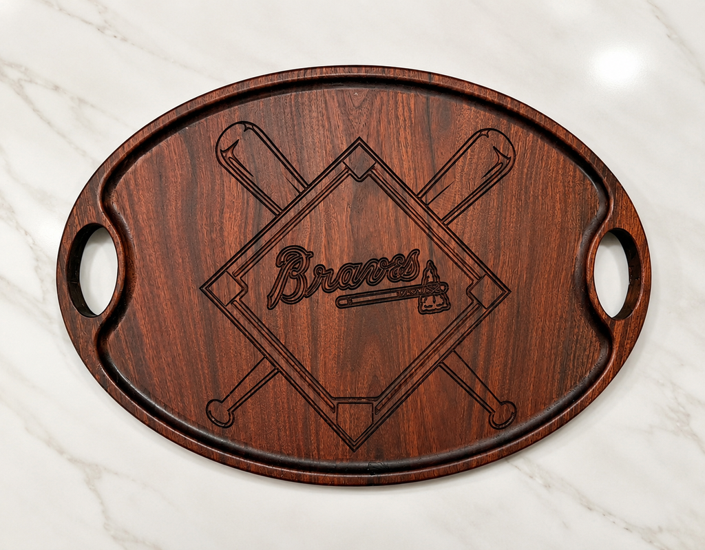 Personalized Oval Hardwood Serving Tray
