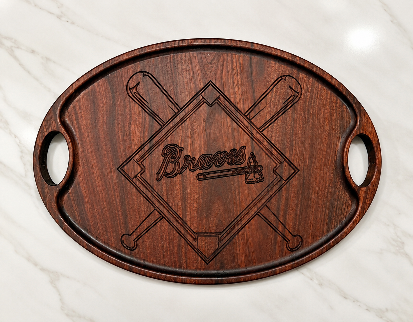 Personalized Oval Hardwood Serving Tray