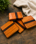 Handcrafted Hardwood Coaster Set